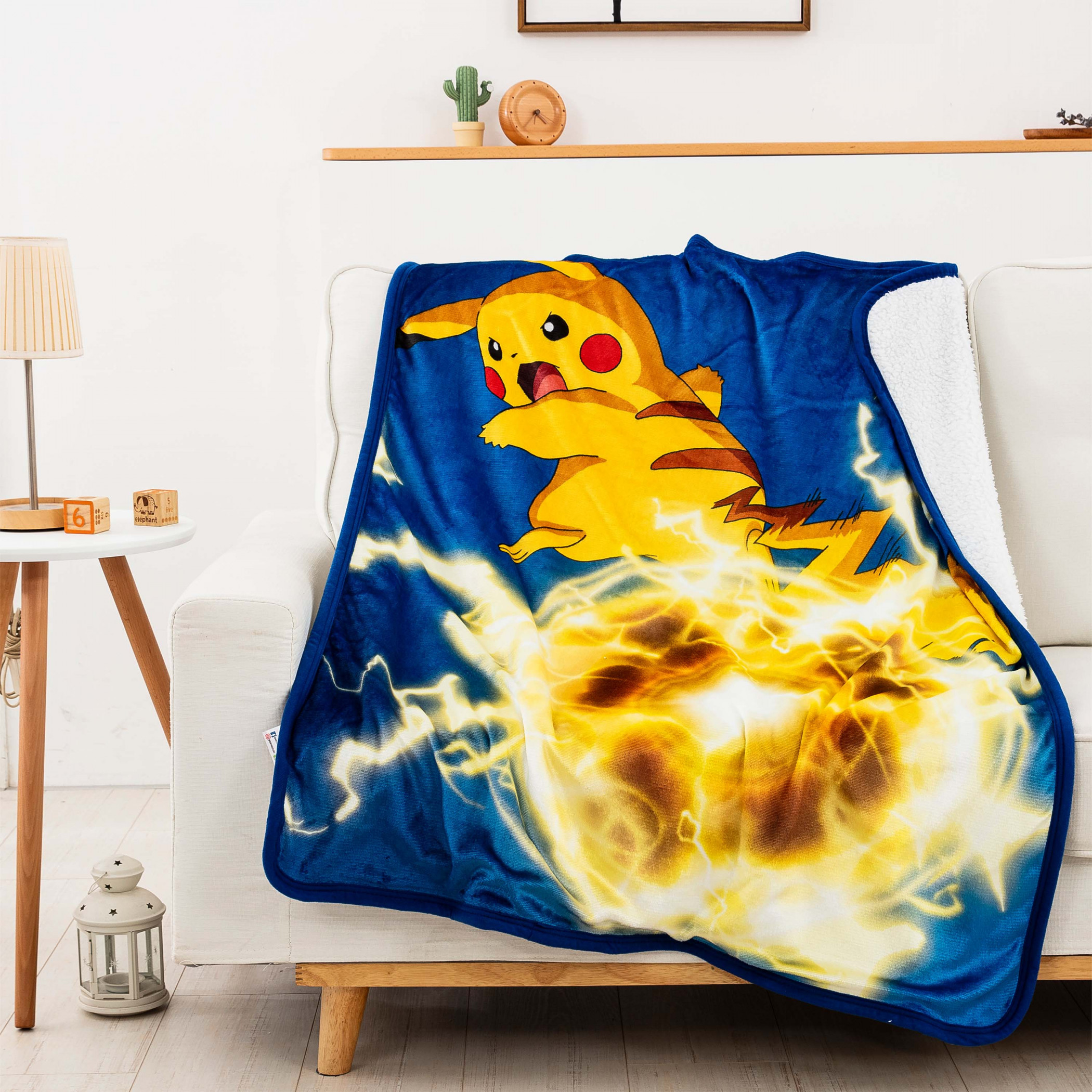 Pokemon Electro Shock Silk Touch Sherpa Throw Blanket 40" x 50"